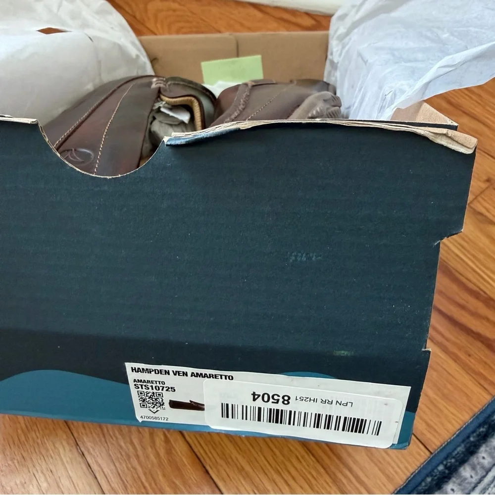 Sperry Hampden Venetian Amaretto Brown Leather Loafers Driving Shoes Size 7